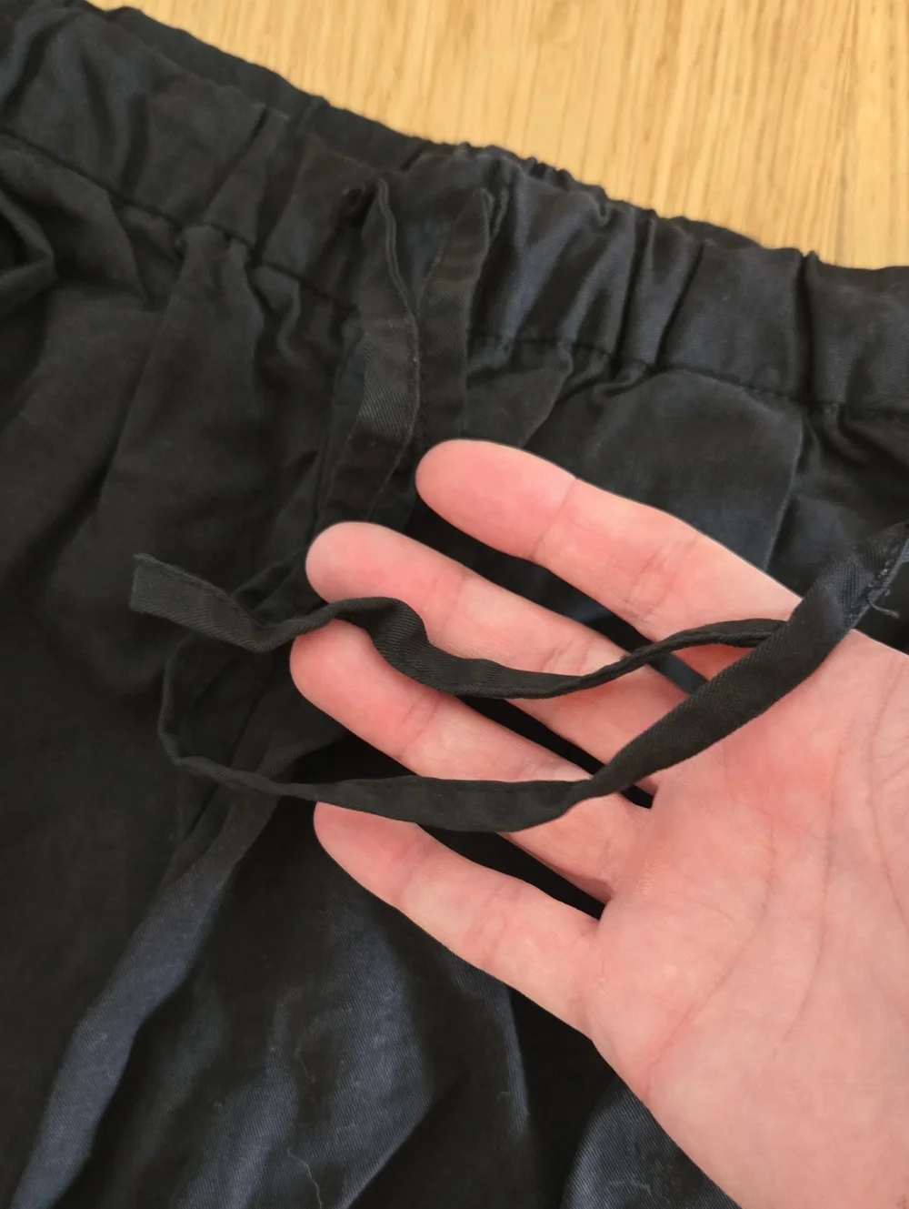 Muji Black Elastic Waist With Tie Pants - Size S, GUC